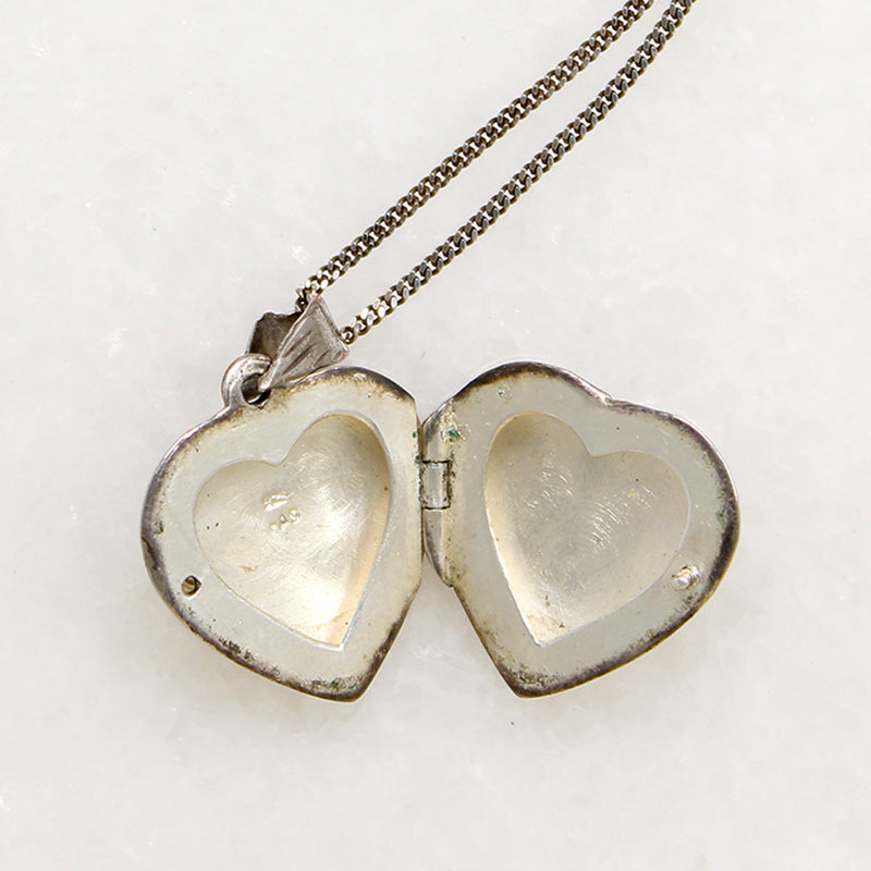 Sterling Heart Locket with Gilded Sunflowers