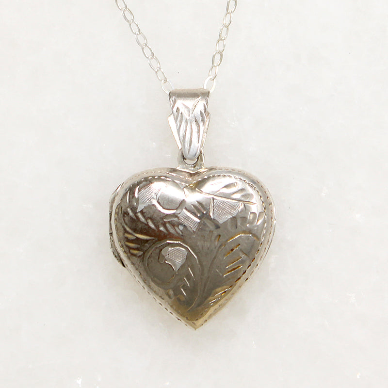 Darling Engraved Sterling Silver Heart Locket 