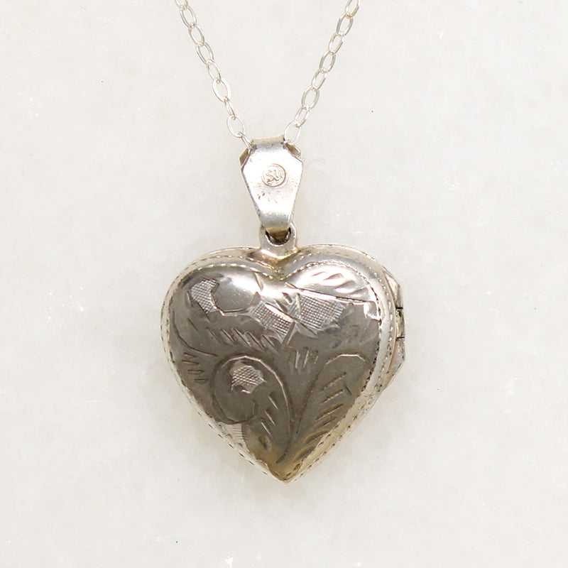 Darling Engraved Sterling Silver Heart Locket 