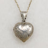 Romantic Foliate Engraved Sterling Silver Heart Locket