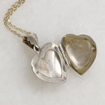 Romantic Foliate Engraved Sterling Silver Heart Locket