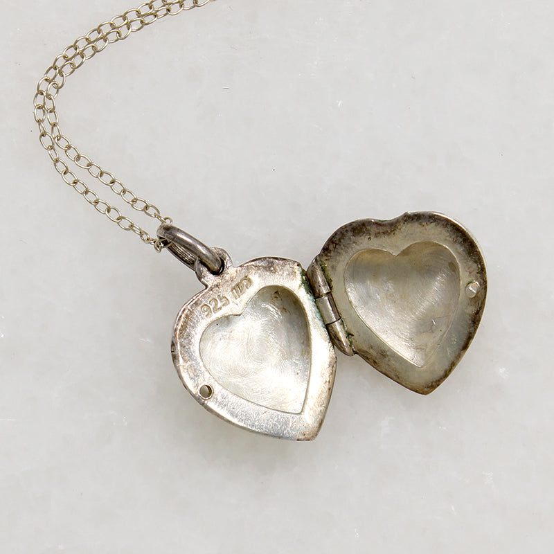 Chubby Engraved Sterling Silver Heart Locket