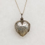 Chubby Engraved Sterling Silver Heart Locket