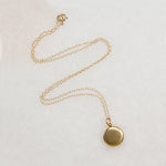 Tiny Round Gold-Tone Locket with Florentine Finish