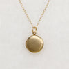 Tiny Round Gold-Tone Locket with Florentine Finish