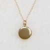 Tiny Round Gold-Tone Locket with Florentine Finish