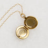 Tiny Round Gold-Tone Locket with Florentine Finish