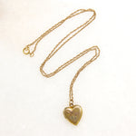 Sweet Gold Filled Heart Locket with Engraved Sparrow