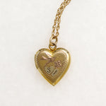 Sweet Gold Filled Heart Locket with Engraved Sparrow