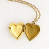 Sweet Gold Filled Heart Locket with Engraved Sparrow