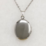 Fern & Flower Silver-Tone Oval Locket