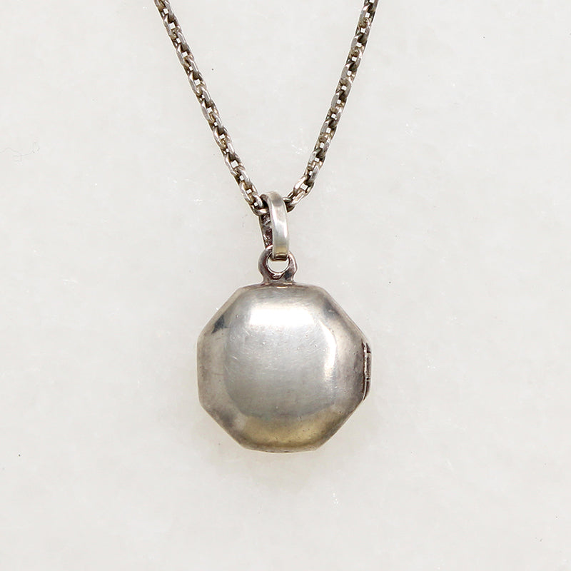Adorable Petite Puffy Octagon Sterling Locket