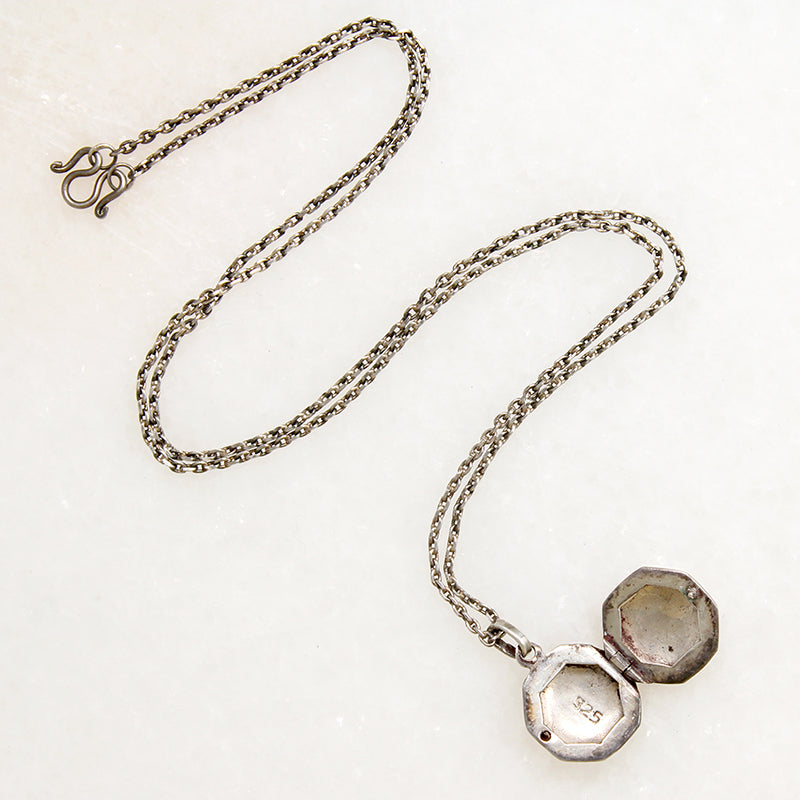 Adorable Petite Puffy Octagon Sterling Locket