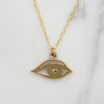 Golden Eye with Diamond Twinkle Charm Necklace