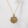 Cheerful Diamond-Set Sunflower Charm Necklace