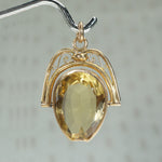 Hungarian Citrine & Gold Spinner Fob