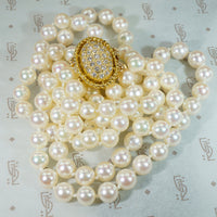 Kohle & Co. Double Strand of Pearls with Diamond Clasp