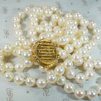 Kohle & Co. Double Strand of Pearls with Diamond Clasp