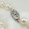 Matinee Length Pearl Necklace with Decorative Diamond Clasp