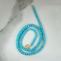 Stunning Graduated Turquoise Beads with 22k Clasp