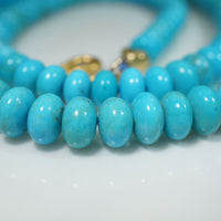 Stunning Graduated Turquoise Beads with 22k Clasp