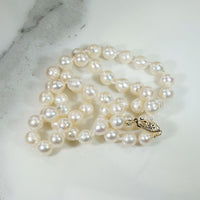 Glossy 19" Baroque Pearls with 14k Gold Clasp