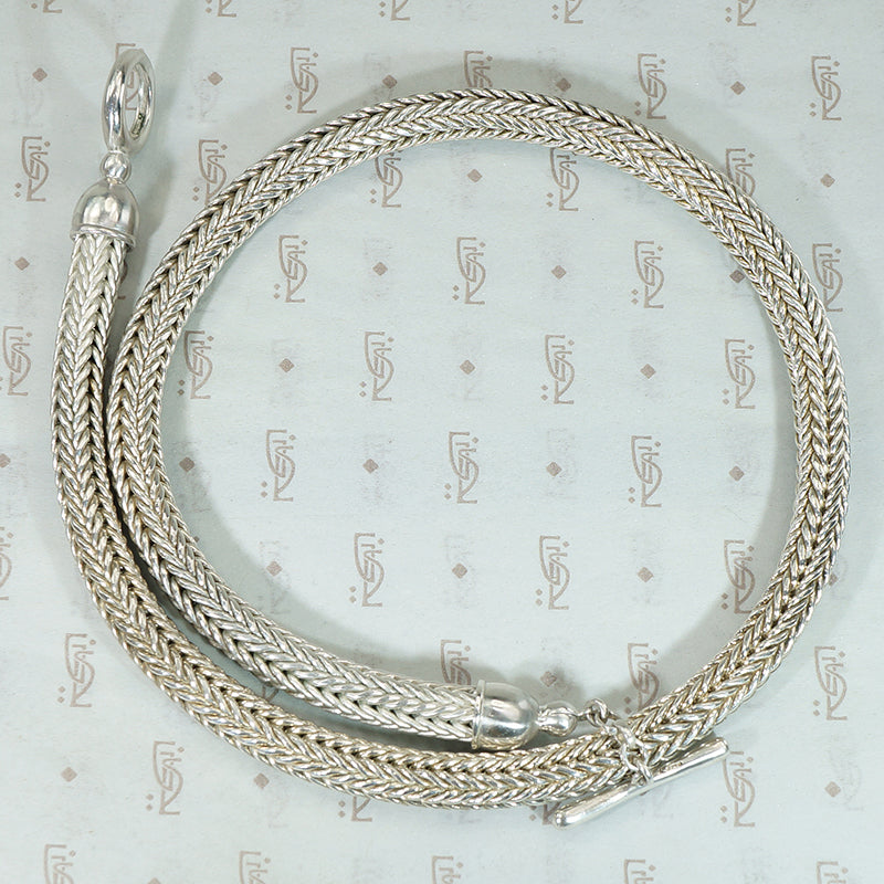 Heavy 18" Silver Foxtail Chain with Toggle Clasp