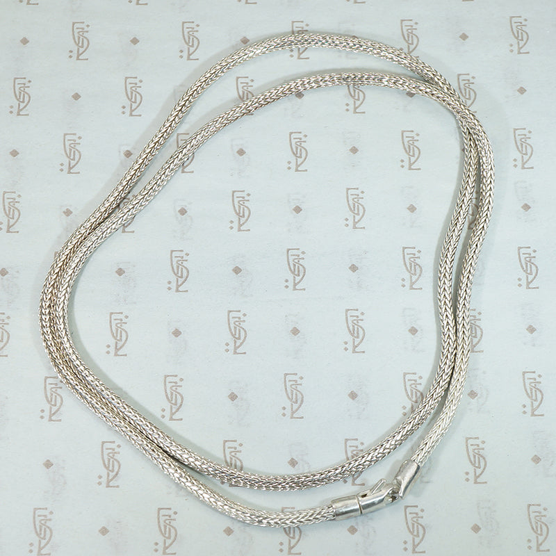 Sinuous 25" Sterling Silver Foxtail Chain