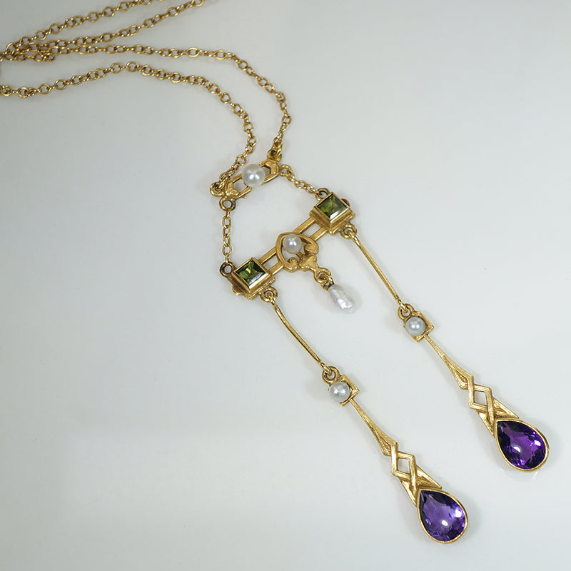 Stunning Suffragette Necklace in Glowing Gold