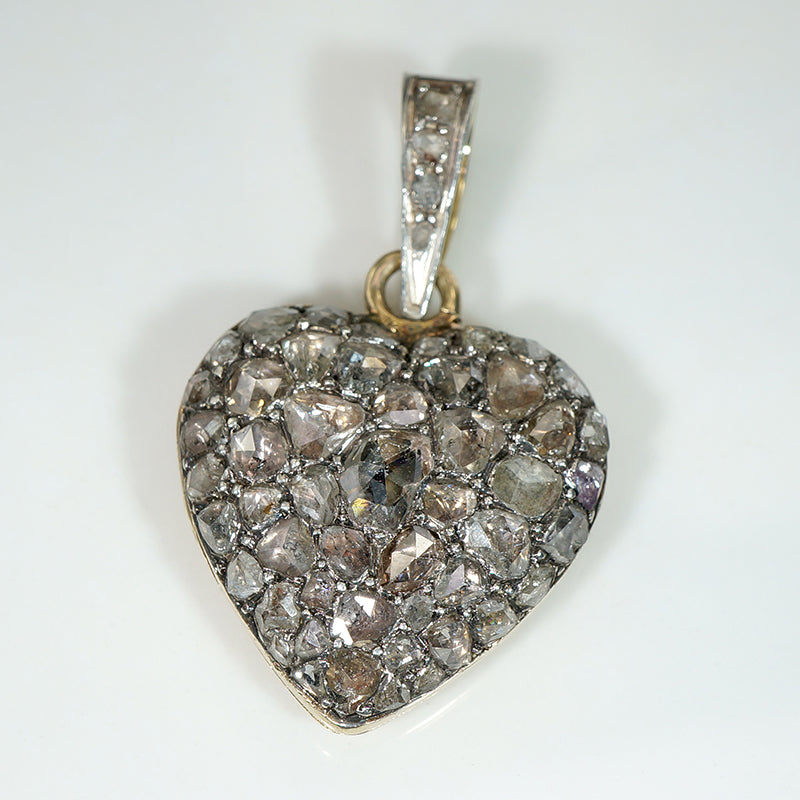 Astonishing French Rose Cut Diamond Heart Locket