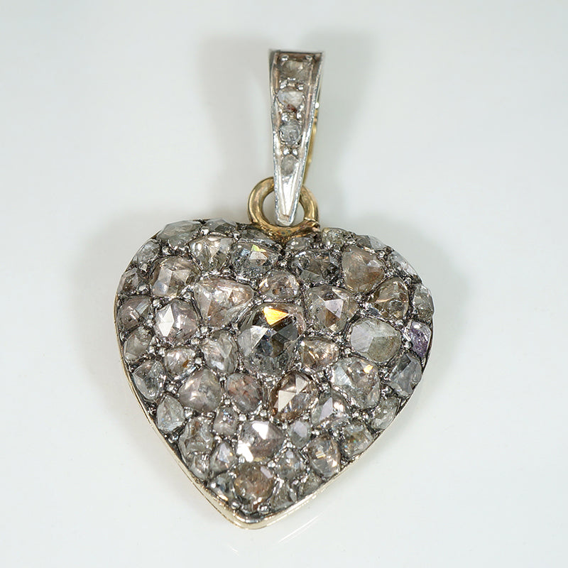 Astonishing French Rose Cut Diamond Heart Locket