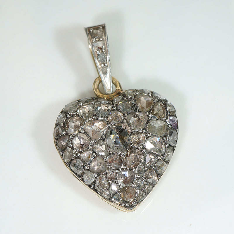Astonishing French Rose Cut Diamond Heart Locket