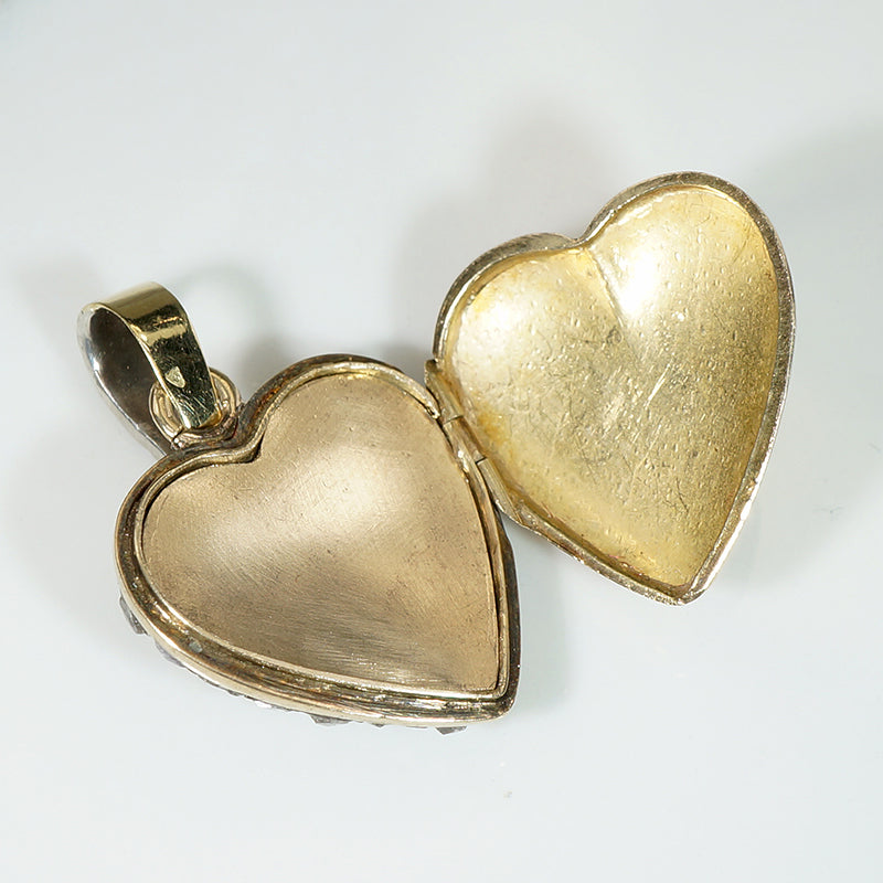 Astonishing French Rose Cut Diamond Heart Locket