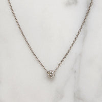 Cheeky Little .10ct Diamond in Platinum Bezel Pendant
