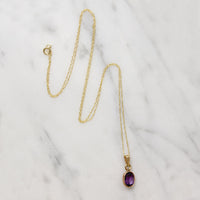 Lovely Lilac Amethyst in Gold Bezel Pendant