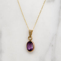 Lovely Lilac Amethyst in Gold Bezel Pendant