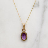Lovely Lilac Amethyst in Gold Bezel Pendant