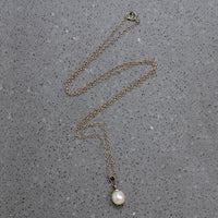 Sweet Solitaire Pearl Pendant on White Gold Chain