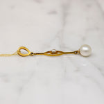 The Daintiest Gold & Pearl Lavalier Necklace Ever