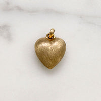 Florentine Finish 14k Gold Heart Charm