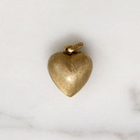 Florentine Finish 14k Gold Heart Charm