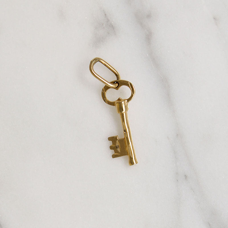 Tiny 14k Gold Key Charm