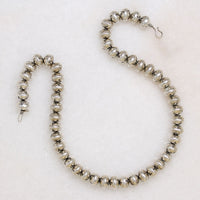 Navajo Rocker-Stamped Silver Bead Necklace
