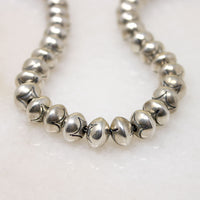 Navajo Rocker-Stamped Silver Bead Necklace