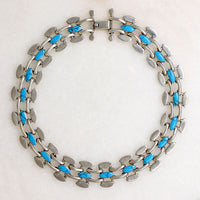 Sinuous Mexican Silver & Turquoise Choker