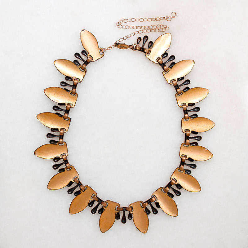 Copper Matisse Necklace with Black & White Enamel