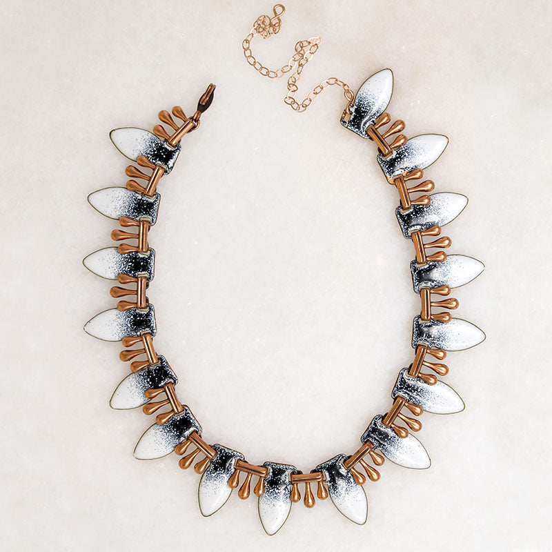 Copper Matisse Necklace with Black & White Enamel
