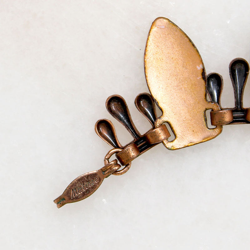 Copper Matisse Necklace with Black & White Enamel