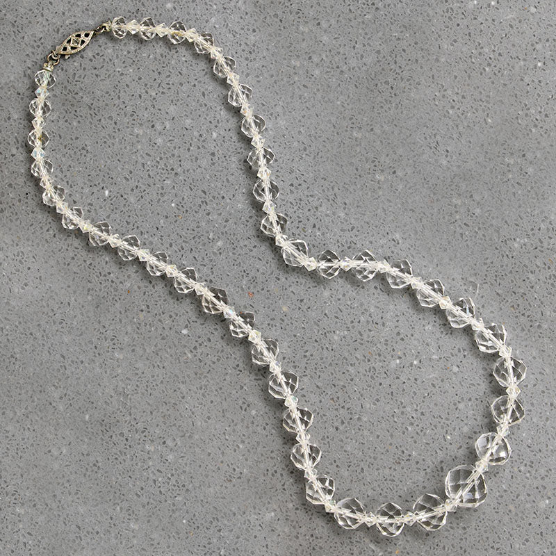 Glittering Graduated Crystal Bead Necklace