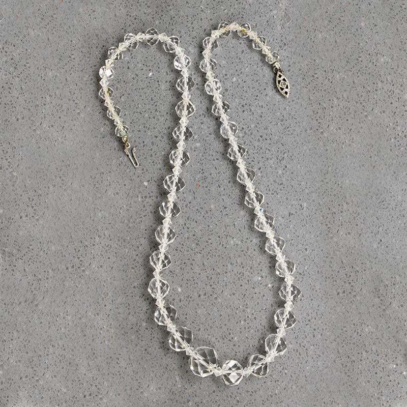 Glittering Graduated Crystal Bead Necklace